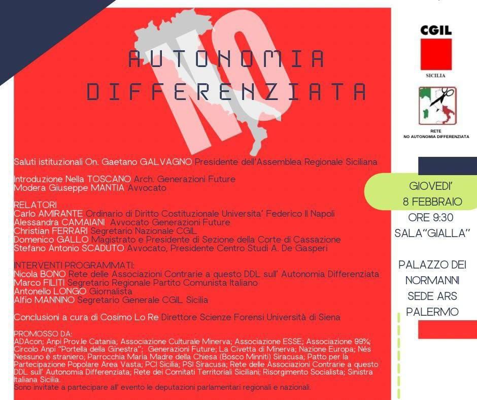 Autonomia Differenziata - PCI Sicilia - Palermo